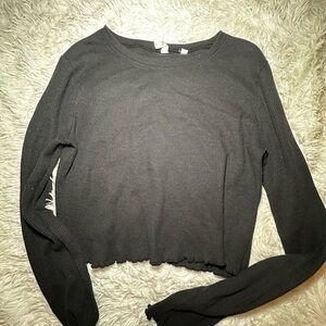 La Hearts Size L Long Sleeved Crop Top